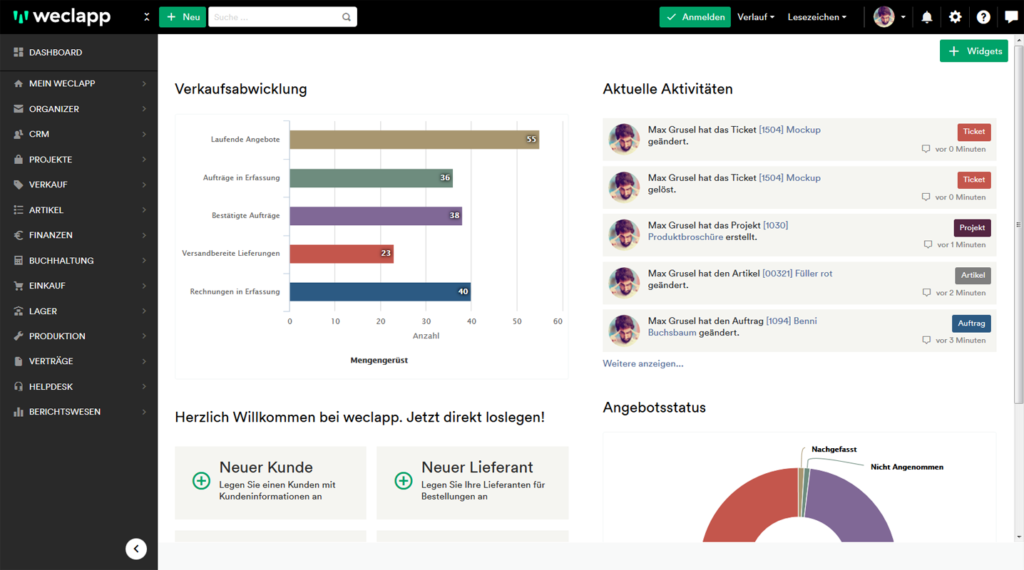 weclappdashboard